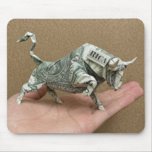 Dollar Origami Stier Muismat