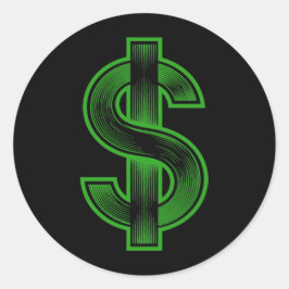 Dollar Sign Money Symbol Ronde Sticker