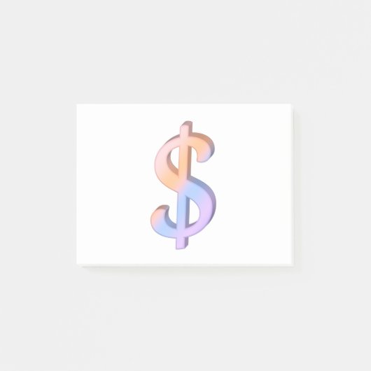 Dollar-teken 1 post-it® notes (Voorkant)