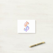 Dollar-teken 1 post-it® notes (Op bureau)