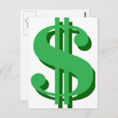 $ dollar-teken briefkaart (Voorkant / Achterkant)