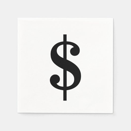 Dollar-teken | Eenvoudig klassiek alfabet Servet (Voorkant)