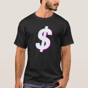 Dollar teken vaporwave esthetische glitch t-shirt