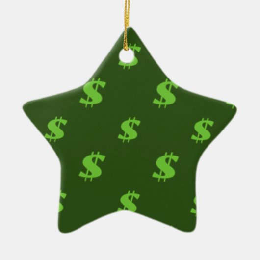 Dollar-tekenpatroon Keramisch Ornament (Voorkant)