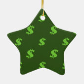 Dollar-tekenpatroon Keramisch Ornament (Achterkant)