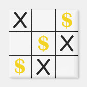 Dollar Tic Tac Toe Magneet (Voorkant)