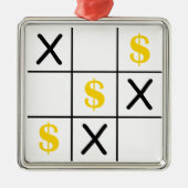 Dollar Tic Tac Toe Metalen Ornament (Voorkant)