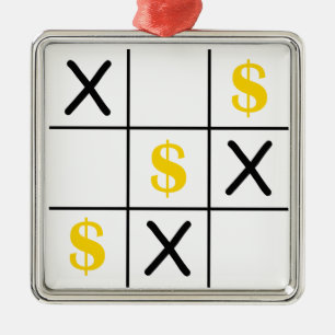 Dollar Tic Tac Toe Metalen Ornament
