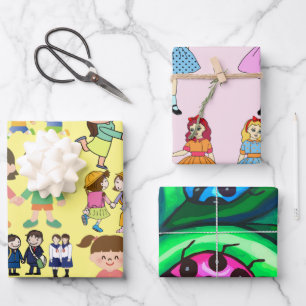 dollars children bff lady bugs cartoon art inpakpapier vel