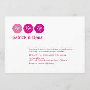 Dollars De Sable Rose, Invitation De Mariage De Pl