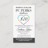 Dollars voor Rodan- en Fields-pc's Visitekaartje (Achterkant)