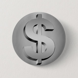 dollarsymbool ronde button 5,7 cm
