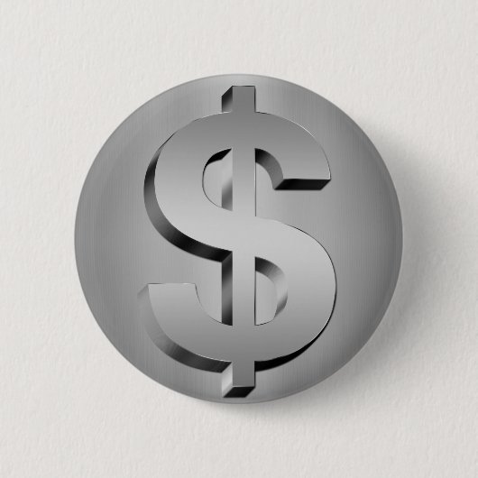 dollarsymbool ronde button 5,7 cm (Voorkant)