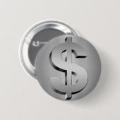 dollarsymbool ronde button 5,7 cm (Voorkant /achterkant)