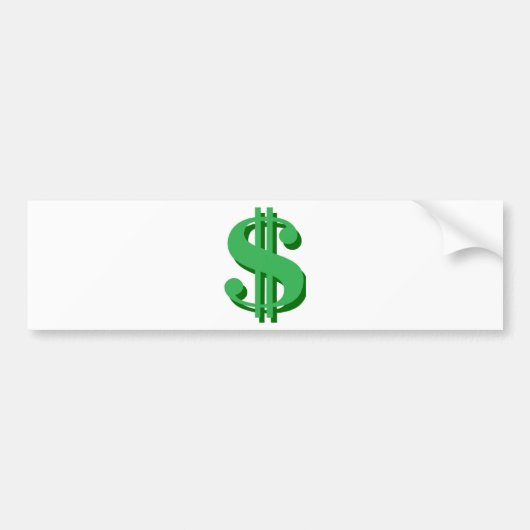 dollarteken bumpersticker (Voorkant)