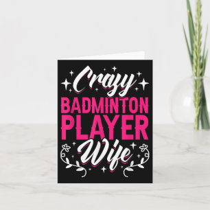 Dolle Badminton Speler Vrouw Shuttle Kaart