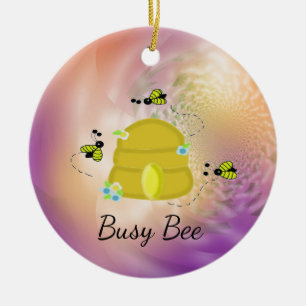 Dolle Bijen Speels Kleurrijk Keramisch Ornament