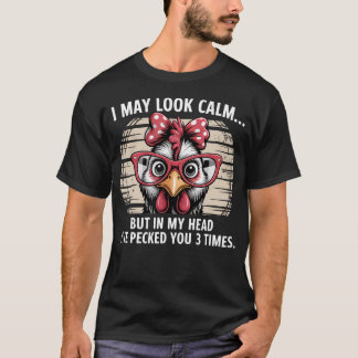 Dolle Boerderij Grappige Kip Droomt Van Pikkende M T-shirt