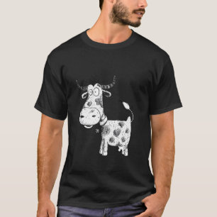 Dolle Cartoon Koe Cute Boerderij Dier Ontwerp Voor T-shirt