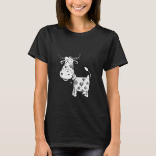 Dolle CartoonKoe Cute Boerderij Dier Ontwerp Voor  T-shirt