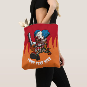 Dolle Clown Voeg uw tekst toe Film Monster Cartoon Draagtas