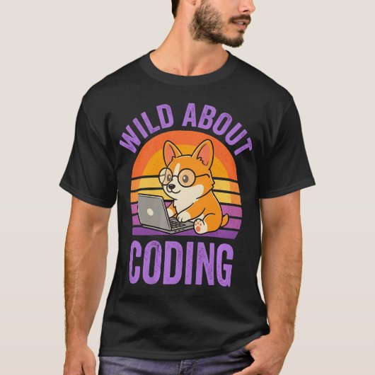 Dolle coderingsliefhebber, grappige programmeur Co T-shirt (Voorkant)