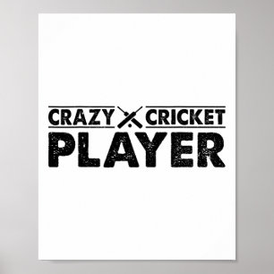 Dolle Cricketspeler - Cricketende Cricketspeler Poster