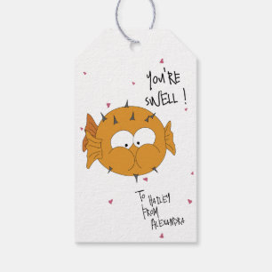 Dolle Cute “Je bent geweldig” Kogelvis Pun Cadeaulabel