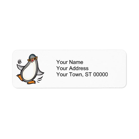 dolle dansende pinguïn etiket (Voorkant)