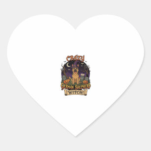 Dolle Duitse Herdersheks Halloween Hond Pompoenen Hart Sticker