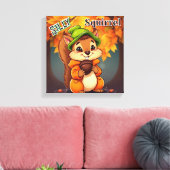 Dolle Eekhoorn | Cute Cartoon Kinderkamer Kunst Canvas Afdruk (Insitu (Woonkamer))