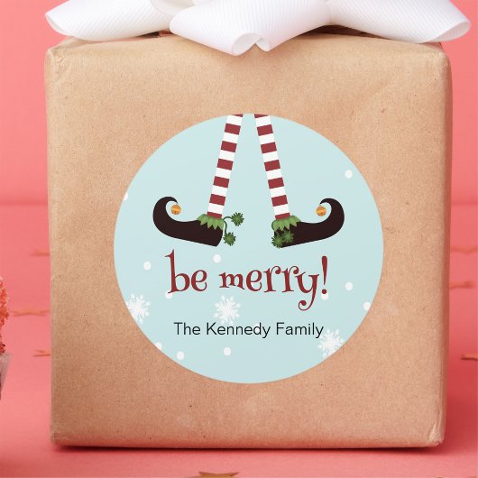 Dolle Elf Kerststickers Rond Ronde Sticker