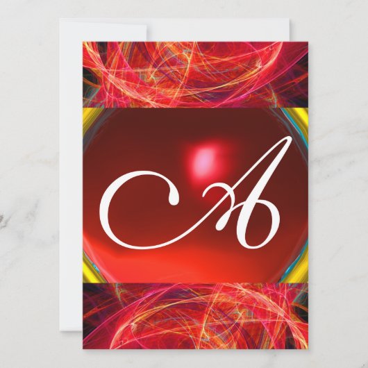 DOLLE FOTON MONOGRAM rood zwart roze Kaart (Voorkant)