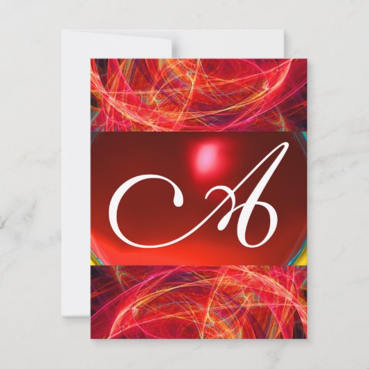 DOLLE FOTON MONOGRAM rood zwart roze Kaart (Voorkant)