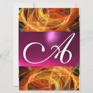 DOLLE FOTON MONOGRAM  zwart roze Kaart