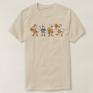 Dolle Gans Basketbal Grappige Gans Hoops Vintage T-shirt