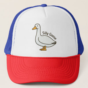 Dolle Gans Grappige Tekenfilm Gans Trucker Pet