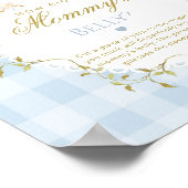 Dolle Gans Hoe groot is buik Blauwe Gingham Poster (Hoek)
