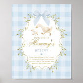 Dolle Gans Hoe groot is buik Blauwe Gingham Poster (Voorkant)