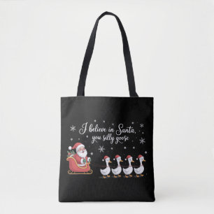Dolle Gans Kerstmis Ik Geloof in Sinterklaas Grapp Draagtas