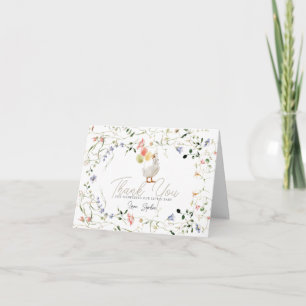 Dolle Gans Wilde Bloem Baby Shower Bedankkaart