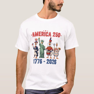 Dolle Ganzen Amerika 250 Grappig Patriottisch T-Sh T-shirt