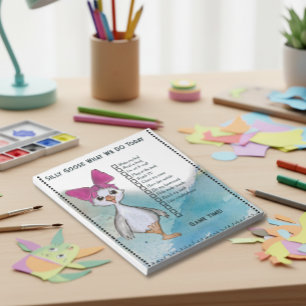 Dolle Ganzen Kinderen Aangepaste Dagelijkse Routin Notitieblok