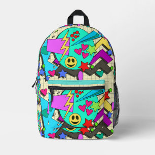Dolle Gelukkige Vibes Flashback Cartoon Patroon Bedrukte Rugzak