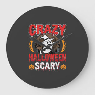 Dolle Halloween Griezelfant en Pompoen Design Grote Klok