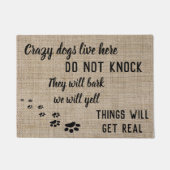 Dolle Honden Wonen Hier Grappig Thuis Deurmat (Voorkant)