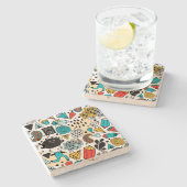 Dolle hoofd stenen onderzetter (Zijkant)