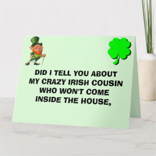 DOLLE IRSE NEEF ST. PATRICK'S DAG  BEDANKKAART