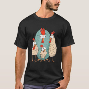 Dolle kip eieren kippen vader moeder dieren t-shirt