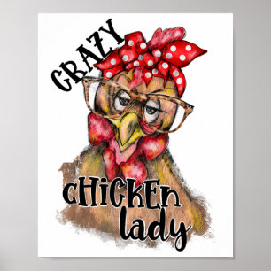 Dolle Kippen Dame Met Luipaard Bril Rood Ndana Poster